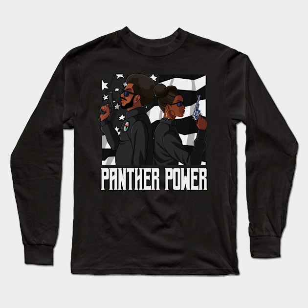 Black Panther Party Panther Power Long Sleeve T-Shirt by Noseking